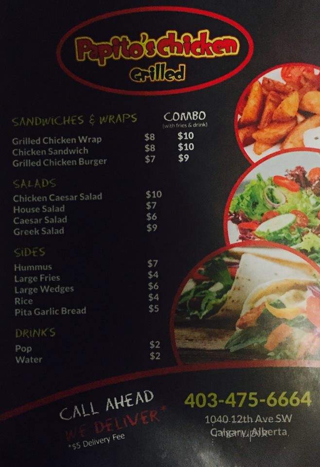Papito's Chicken - Calgary, AB menu_pic