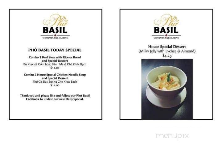 Pho Basil - Chilliwack, BC menu_pic
