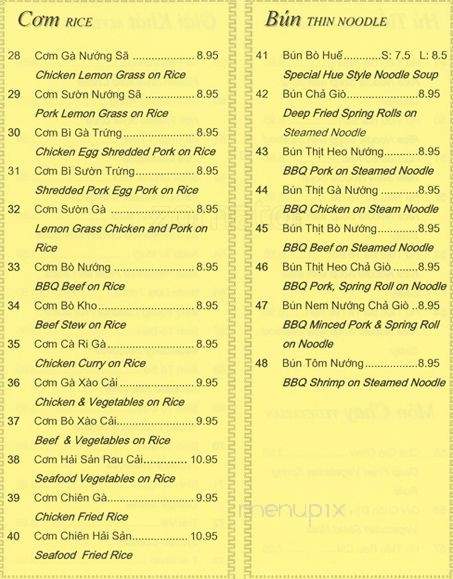 Pho Garden - North Vancouver, BC menu_pic