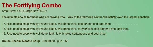 Pho Japolo - Vancouver, BC menu_pic