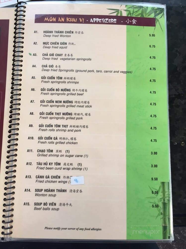 Pho Nhi - Toronto, ON menu_pic