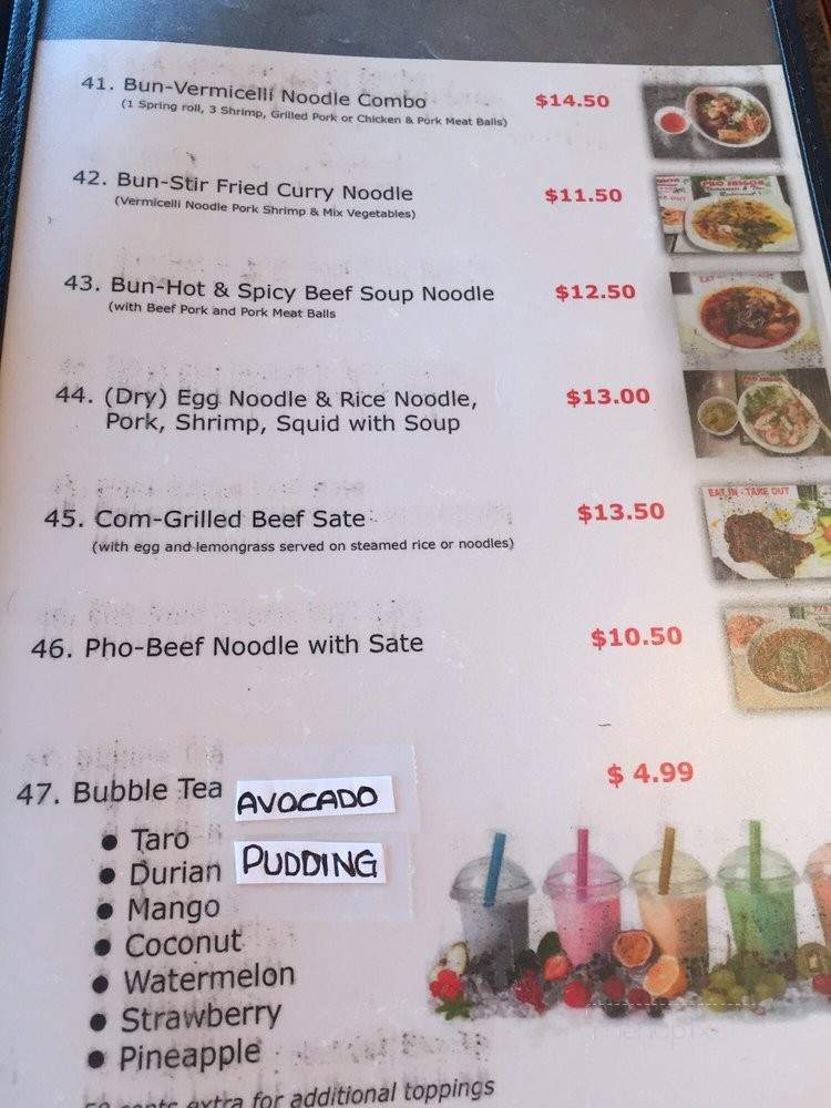 Pho Saigon - Cranbrook, BC menu_pic