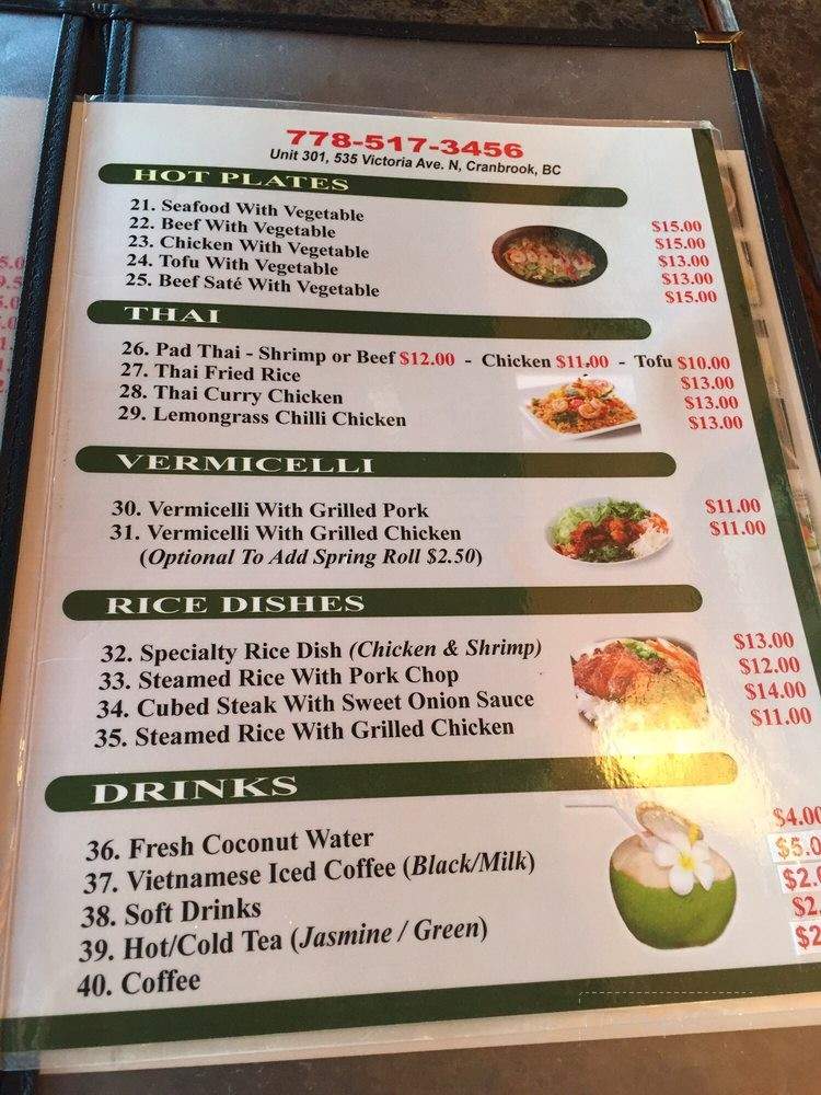 Pho Saigon - Cranbrook, BC menu_pic