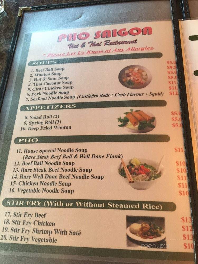 Pho Saigon - Cranbrook, BC menu_pic