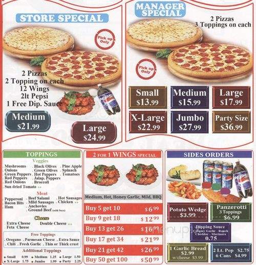 Pizza Bella - North York, ON menu_pic