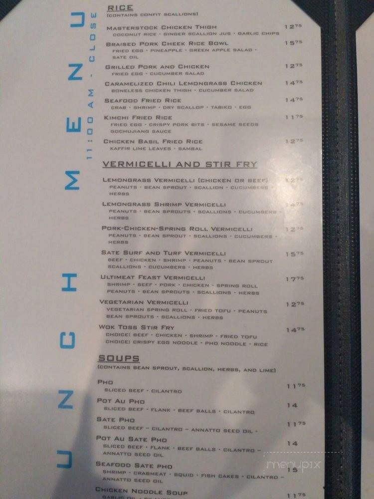 Pure Contemporary Vietnamese Kitchen + Bar - Calgary, AB menu_pic