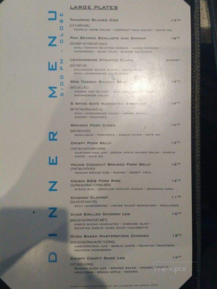 Pure Contemporary Vietnamese Kitchen + Bar - Calgary, AB menu_pic