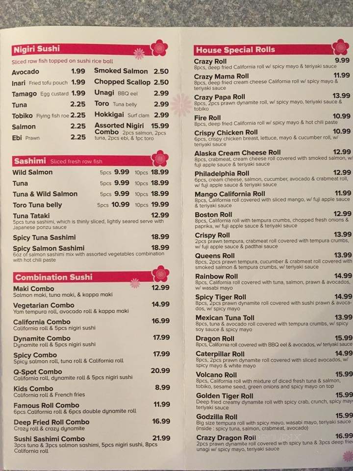 Q-Spot - Fort St John, BC menu_pic