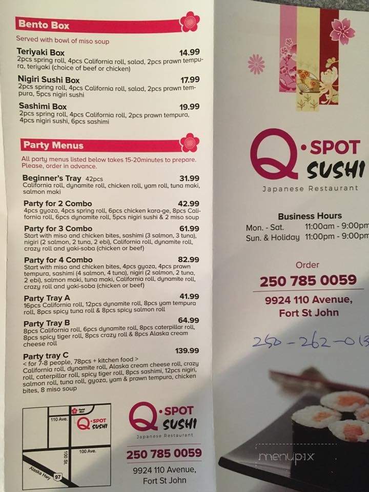 Q-Spot - Fort St John, BC menu_pic