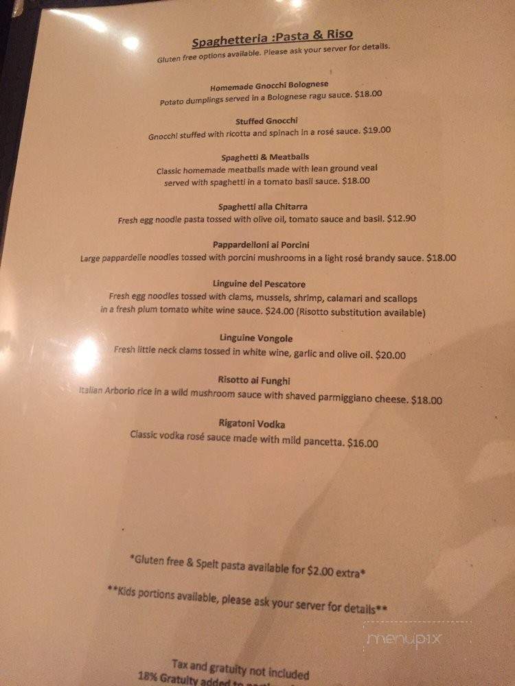Ristorante Gravina - Vaughan, ON menu_pic