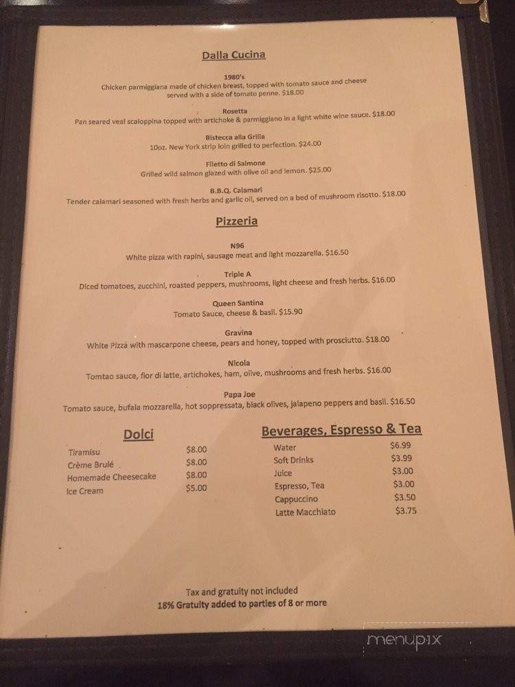 Ristorante Gravina - Vaughan, ON menu_pic