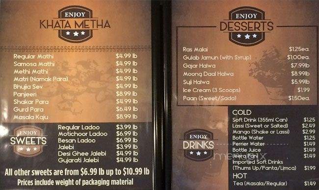 RK Sweets Restaurant - Mississauga, ON menu_pic