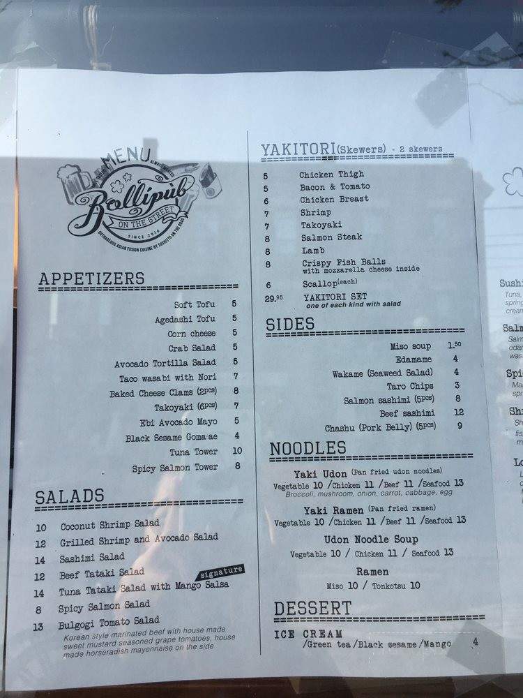 Rollipub - Toronto, ON menu_pic