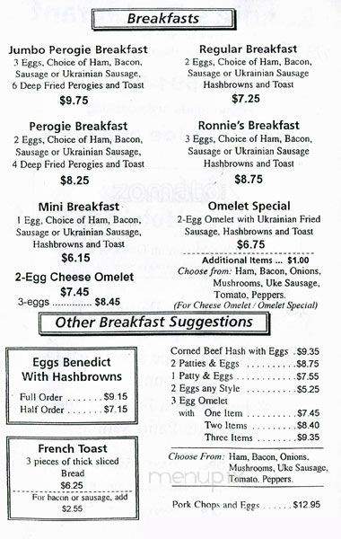 Ronnie's Restaurant - Surrey, BC menu_pic