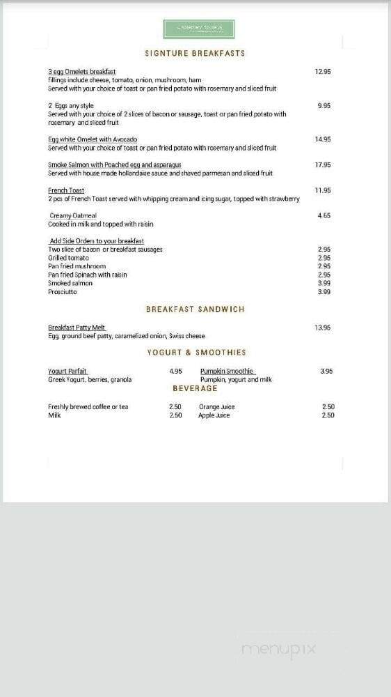 Rosemary House Restaurant - White Rock, BC menu_pic