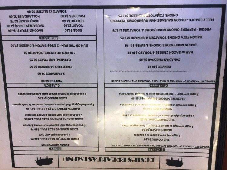 Rosie's Country Cafe - Surrey, BC menu_pic