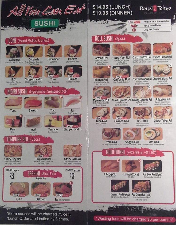 Royal Tokyo - Kamloops, BC menu_pic