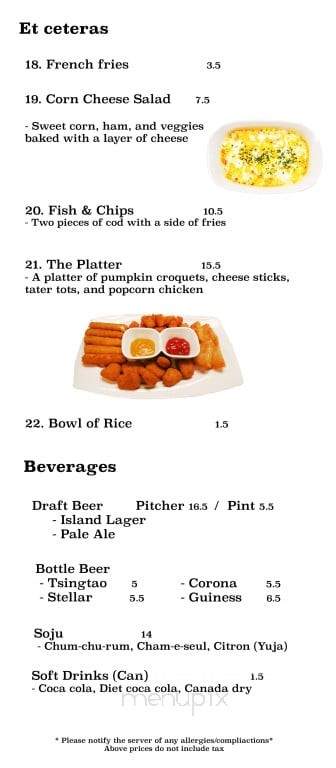 Running Chicken - Vancouver, BC menu_pic