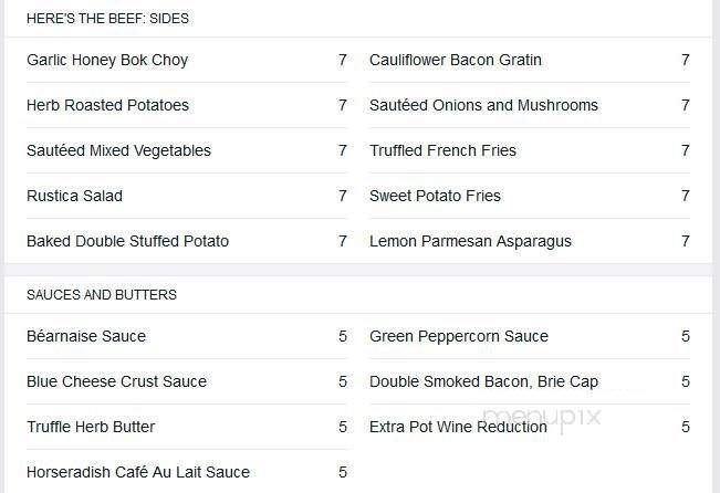 Rustica Steakhouse - Canmore, AB menu_pic