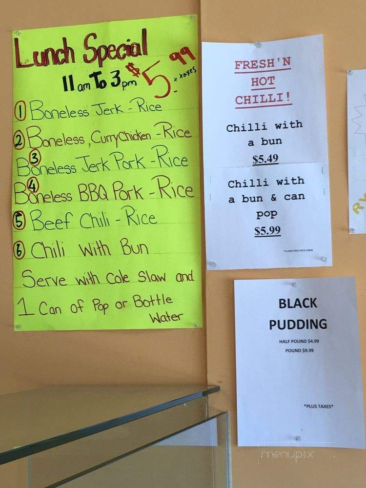 Ryan's Roti and Jerk - Oshawa, ON menu_pic