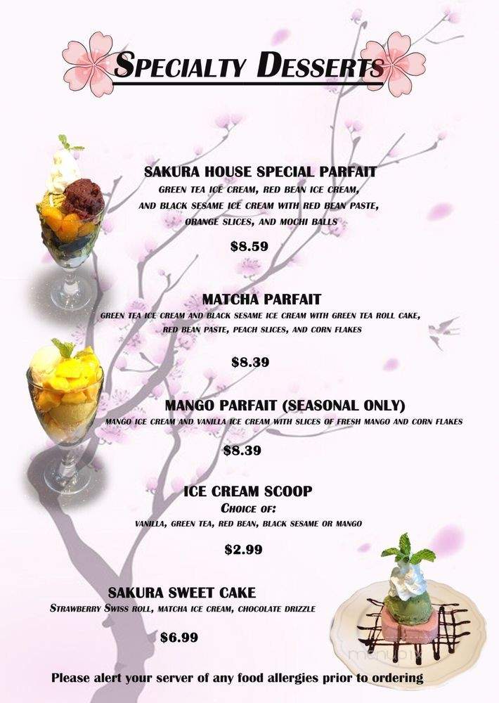 Sakura Cafe - Vancouver, BC menu_pic
