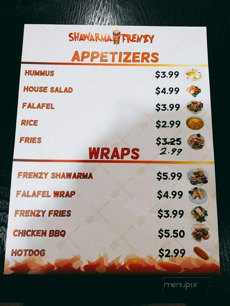 Shawarma Frenzy - East York, ON menu_pic