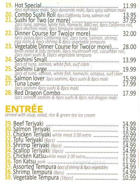 Shichimi Sushi - Toronto, ON menu_pic
