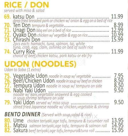 Shichimi Sushi - Toronto, ON menu_pic