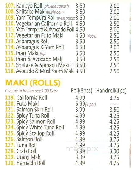Shichimi Sushi - Toronto, ON menu_pic