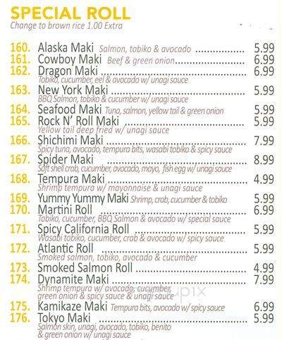 Shichimi Sushi - Toronto, ON menu_pic