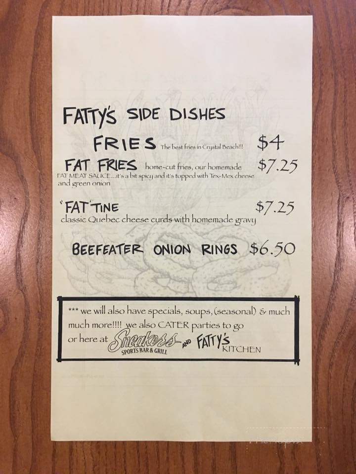 Sneakers Beach Bar & Grill - Fort Erie, ON menu_pic