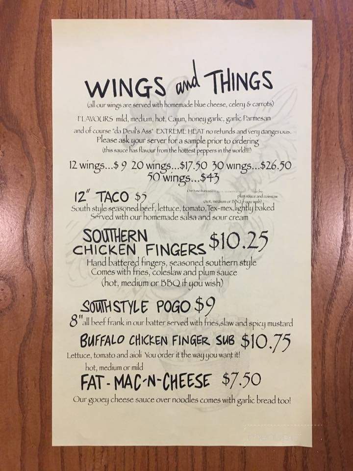 Sneakers Beach Bar & Grill - Fort Erie, ON menu_pic