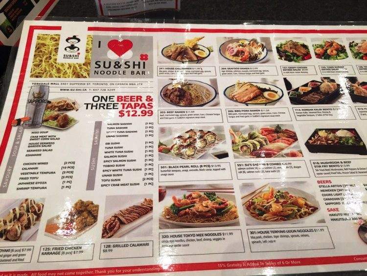 SU&SHI Noodle Bar - Toronto, ON menu_pic