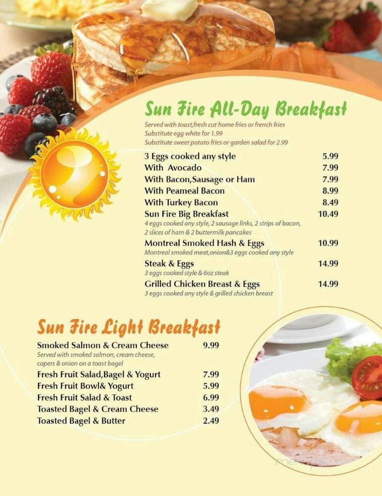 Sunfire All Day Breakfast - Whitby, ON menu_pic