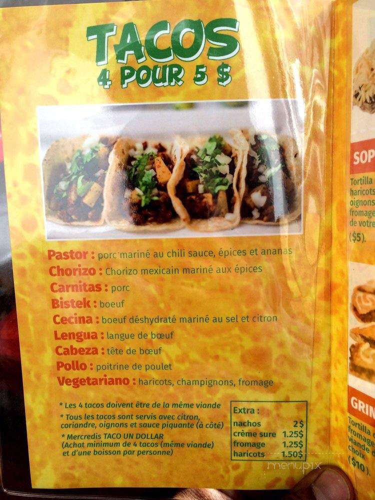 Super Taco - Montreal, QC menu_pic