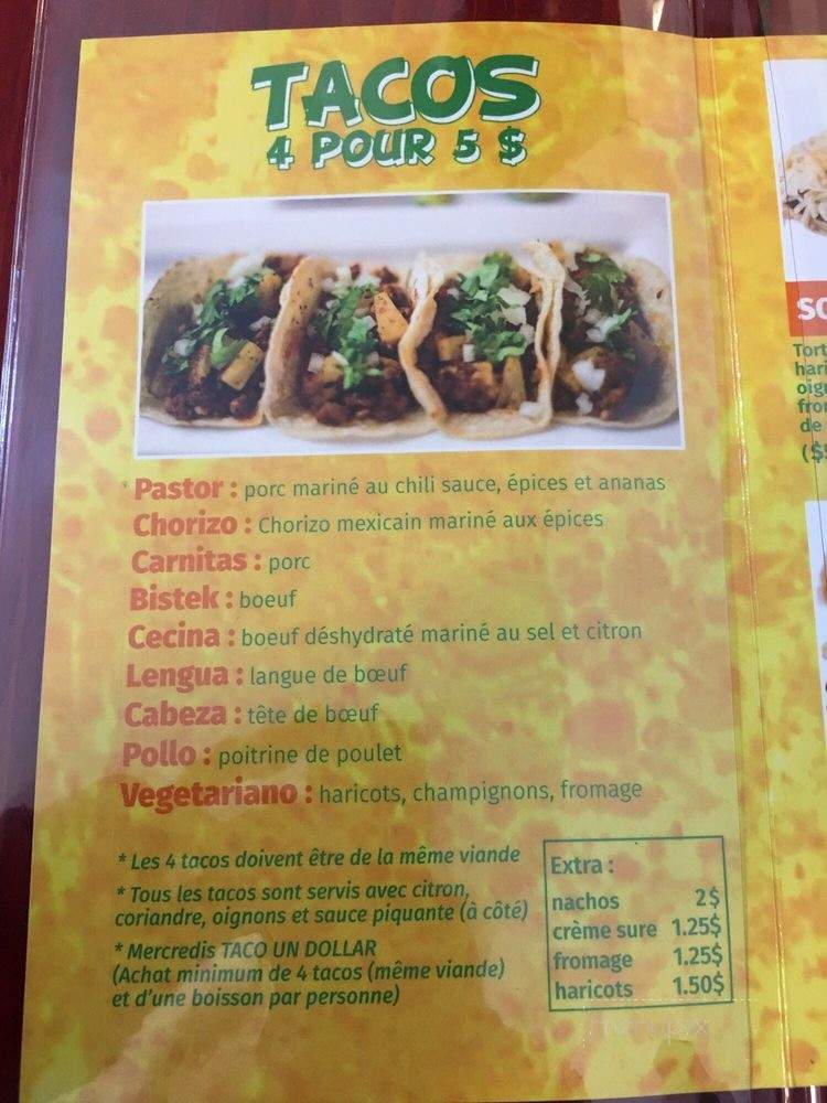 Super Taco - Montreal, QC menu_pic