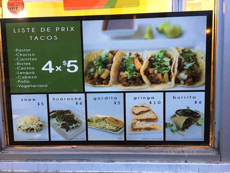 Super Taco - Montreal, QC menu_pic