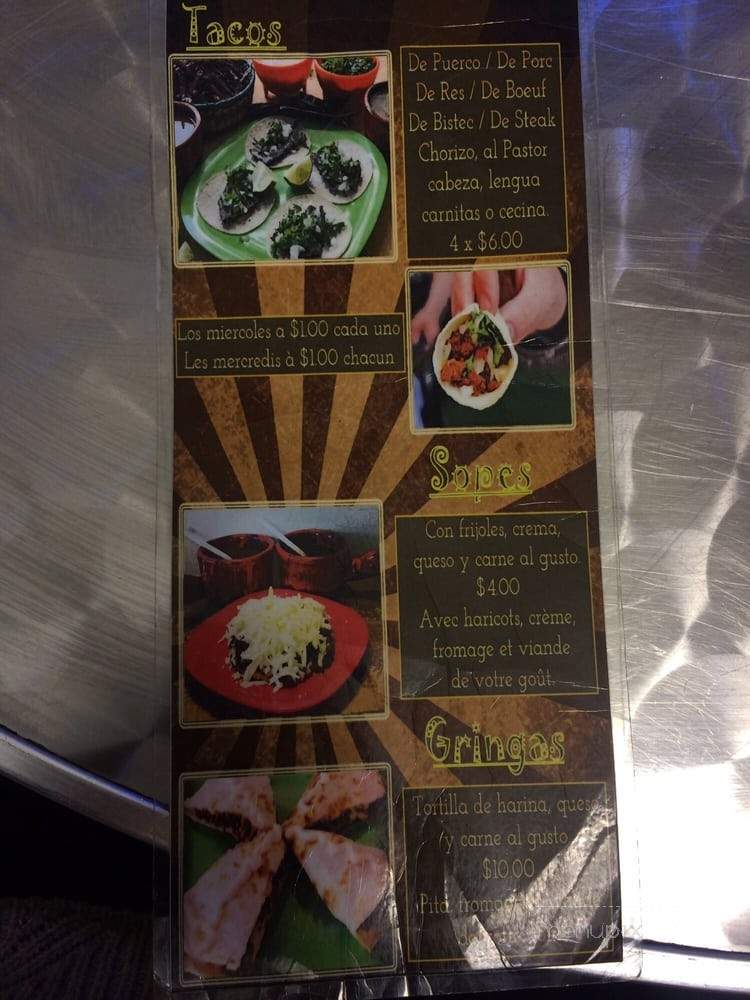 Super Taco - Montreal, QC menu_pic