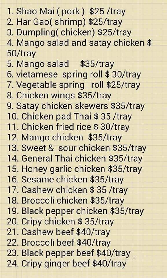 Surpryz Viet & Thai Cuisine - Whitby, ON menu_pic