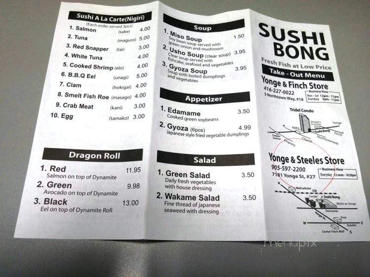 Sushi Bong - Markham, ON menu_pic