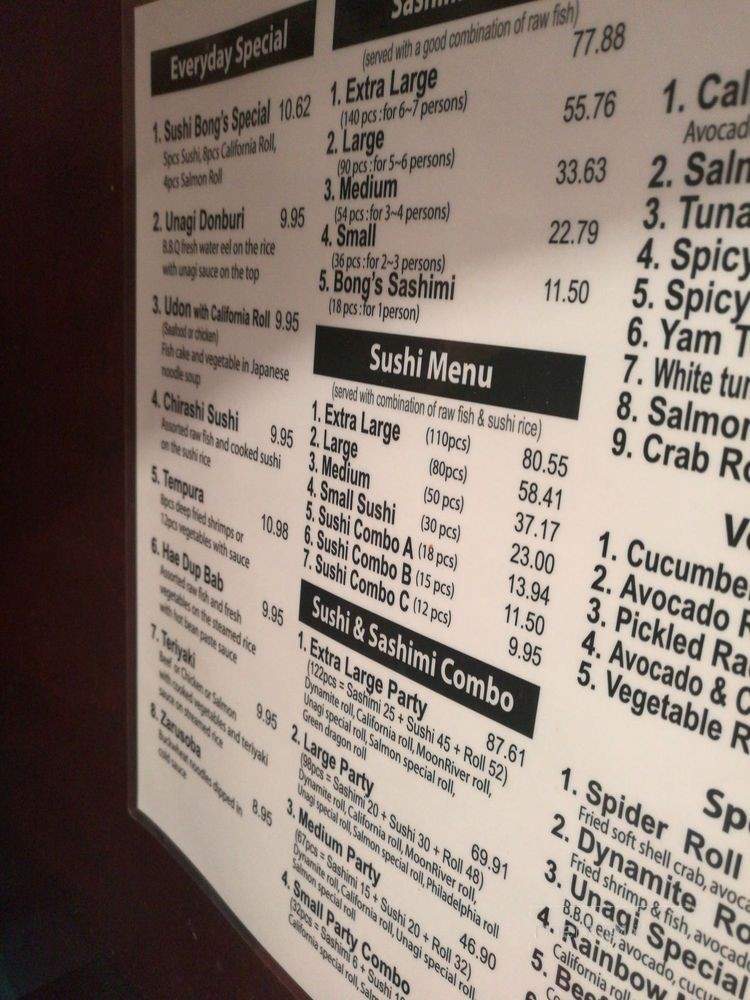 Sushi Bong - Markham, ON menu_pic