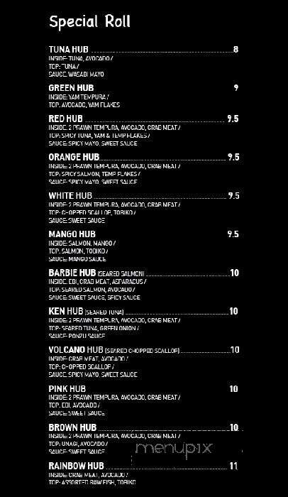 Sushi Hub - Vancouver, BC menu_pic