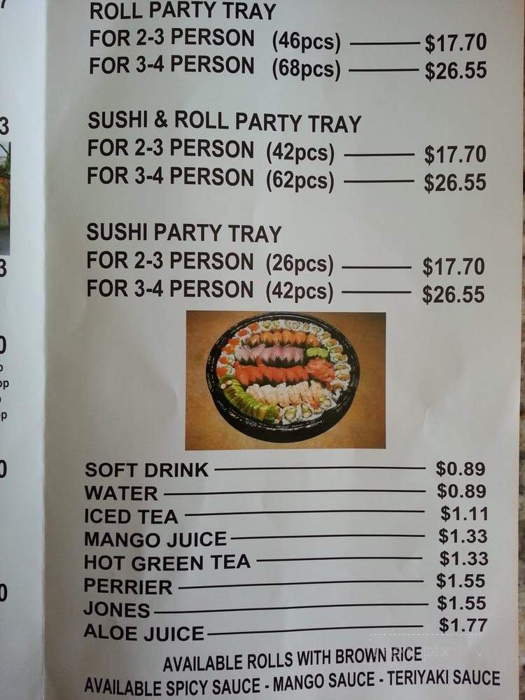Sushi in the Sky - Mississauga, ON menu_pic
