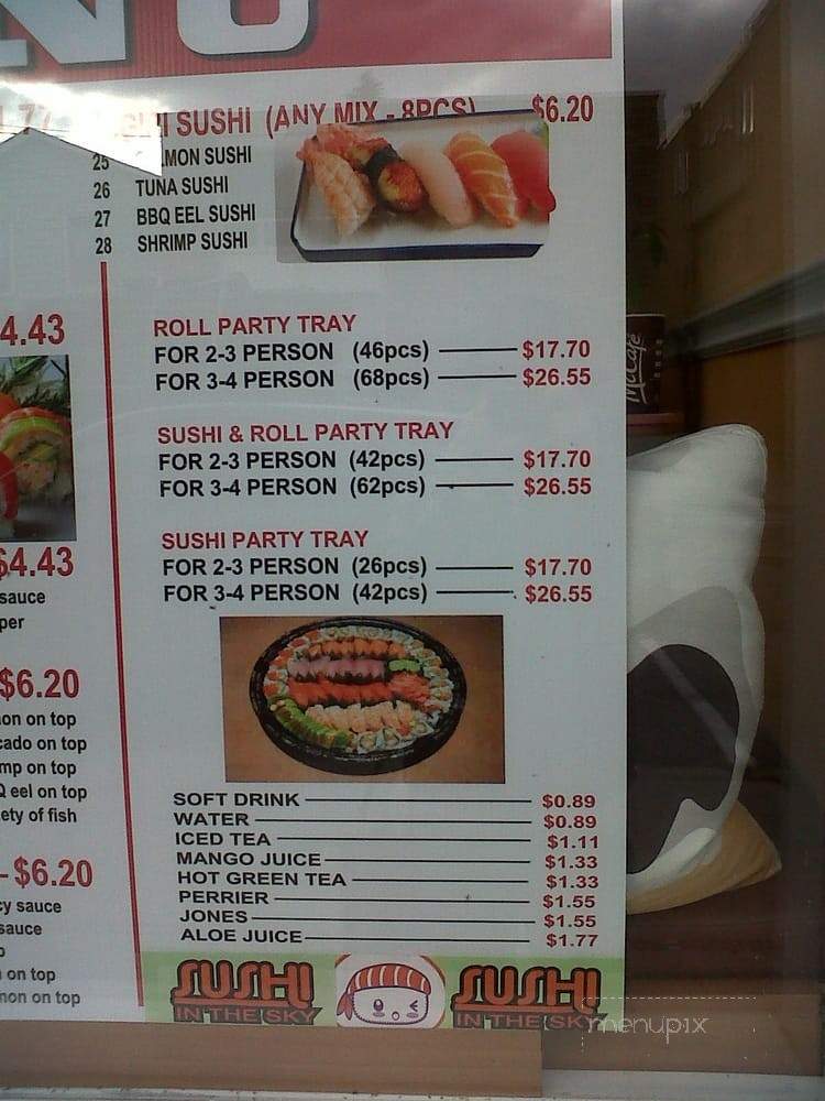 Sushi in the Sky - Mississauga, ON menu_pic