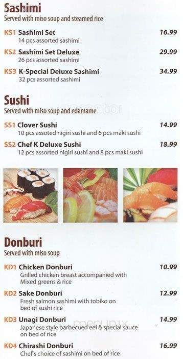 Sushi K Express - Toronto, ON menu_pic