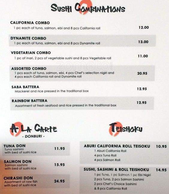 Sushi K Kamizato - Port Coquitlam, BC menu_pic