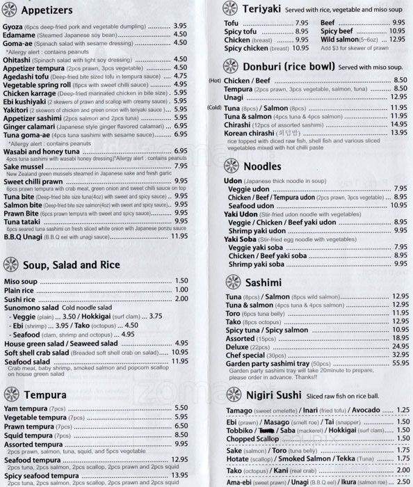 Sushi Mate Japanese Restaurant - Langley, BC menu_pic