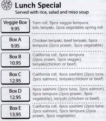 Sushi Mate Japanese Restaurant - Langley, BC menu_pic