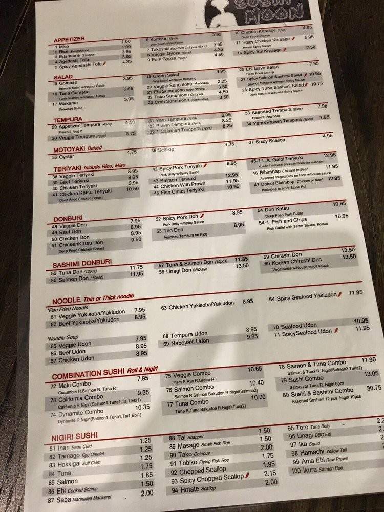 Sushi Moon - Vancouver, BC menu_pic