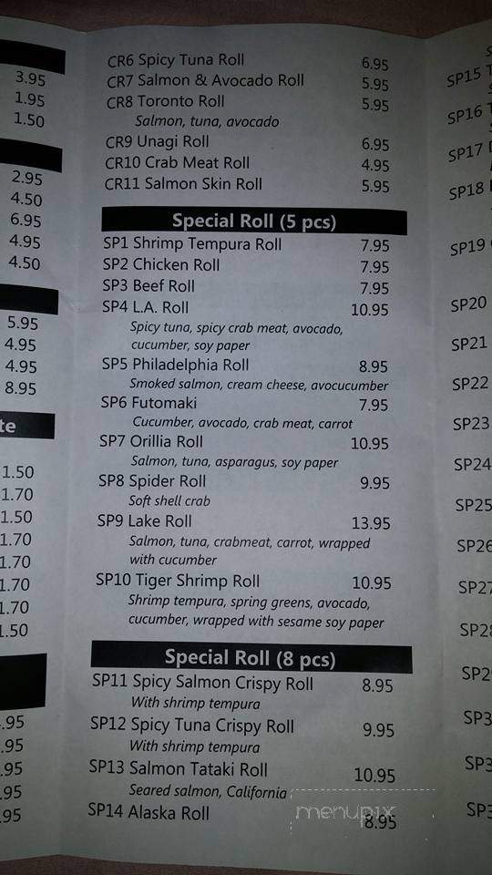 Sushi Wadasi - Orillia, ON menu_pic